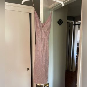 Pink sparkly mini dress